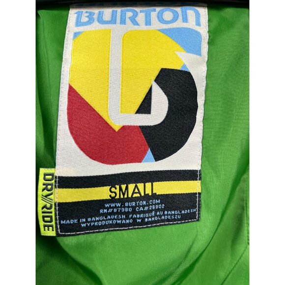 BURTON Jacket Mens Size Small Green DryRide Striped Hooded Insulated Waterproof - Picture 3 of 16